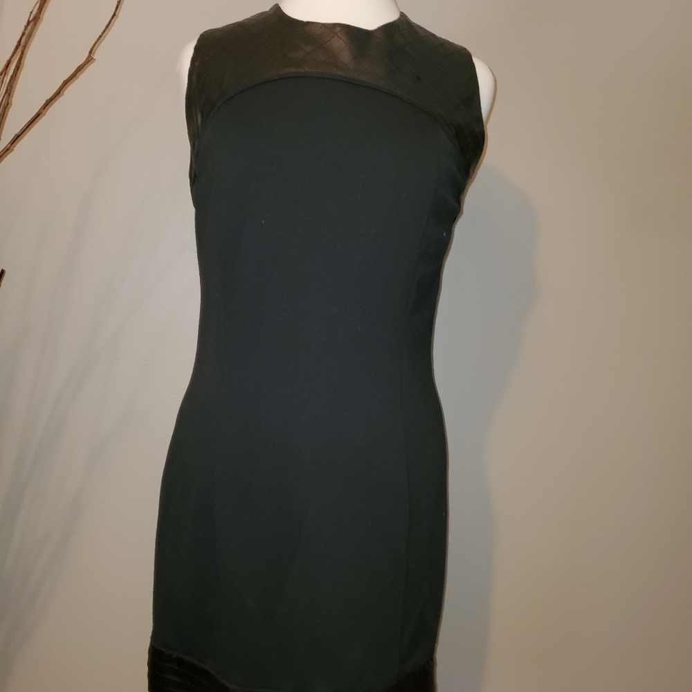 The Cue Cher Qu Edgey Black Faux Leather Dress